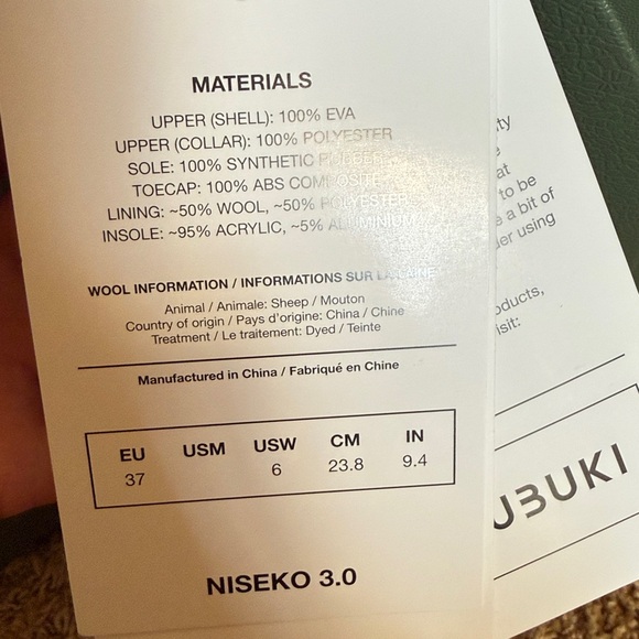 Fubuki Niseko 2.0 Boots‎ - Unisex size 37 (us 6.5/7 women’s) - Picture 9 of 9